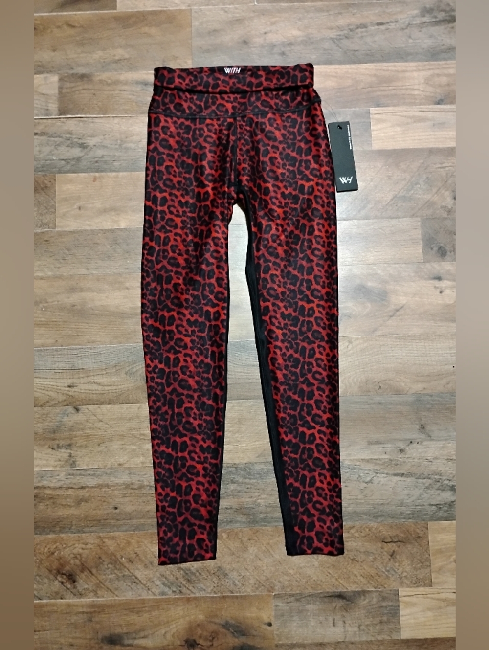 Wear It To Heart NWT Red Leopard Print Stretch Leggings Women's Size: S